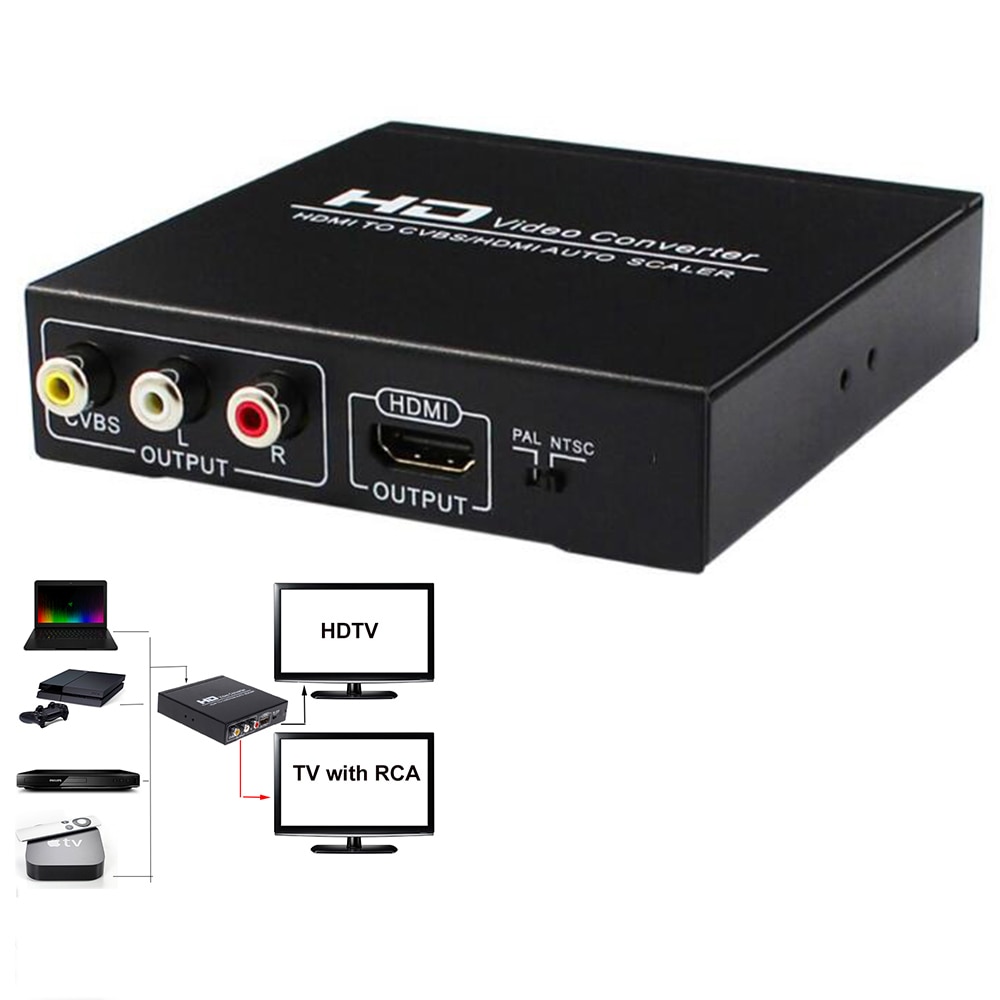 HDMI to AV RCA HDMI 1080P  Ϸ й, PS4 Apple TV DVD stb (HDMI  RCA   )